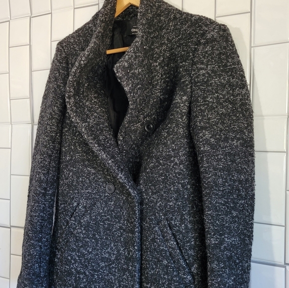 NWT ONLY  Wool 3/4  Length Winter Black Coat Stand Up ColLar Medium Weig… - Picture 3 of 12